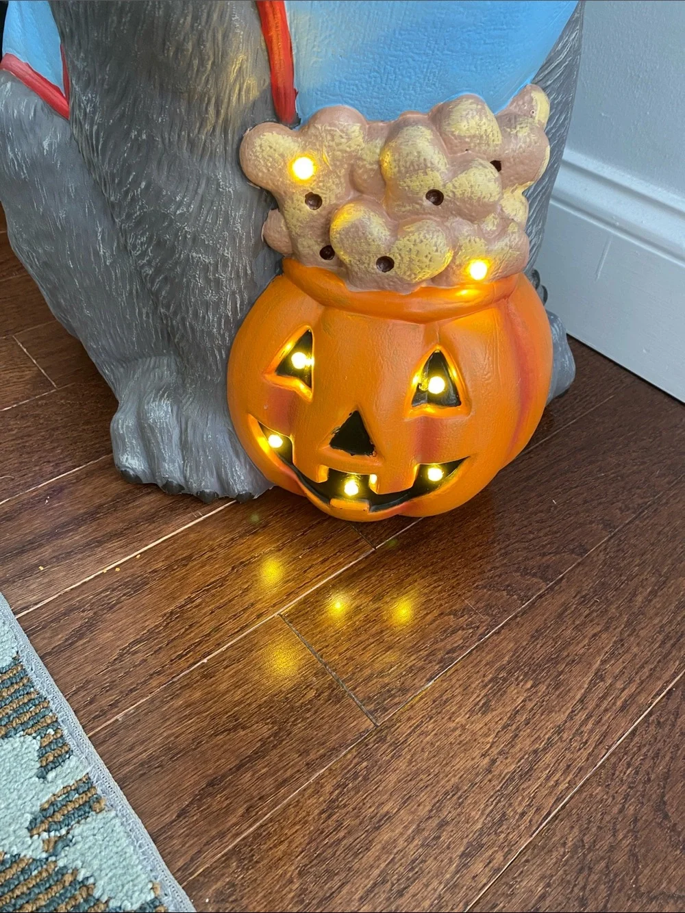 NWT 2026 home decor frenchie shark Halloween light up pumpkin